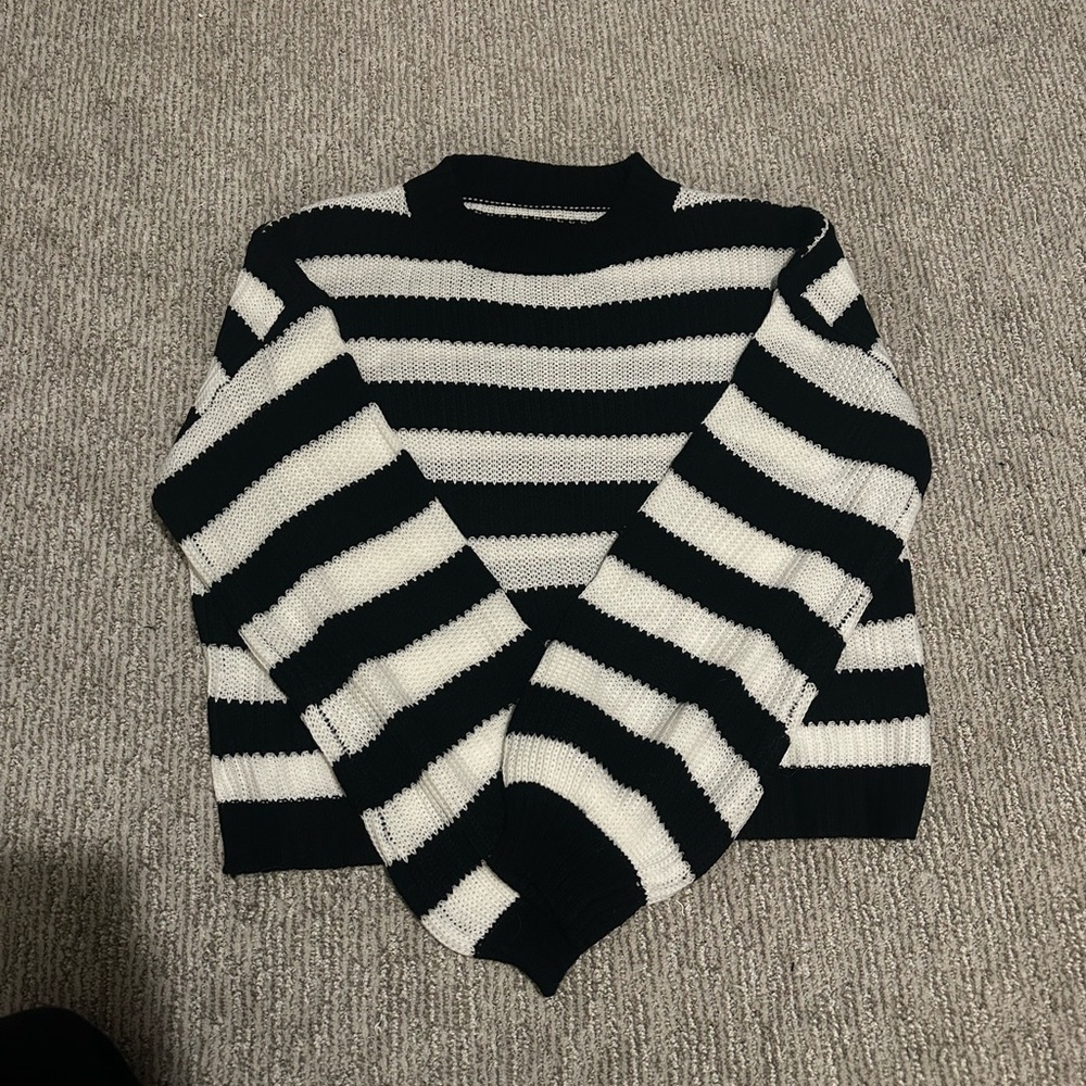 Black and white striped sweater